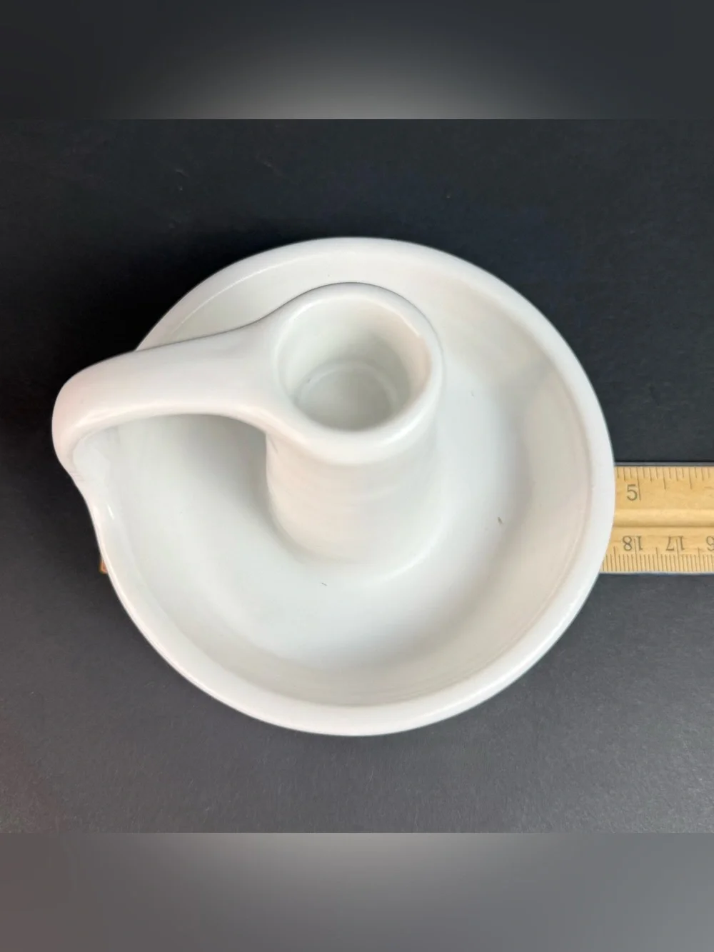 IKEA GODTAGBAR Candlestick Candle Holder with Handle Ceramic White 8 cm 3